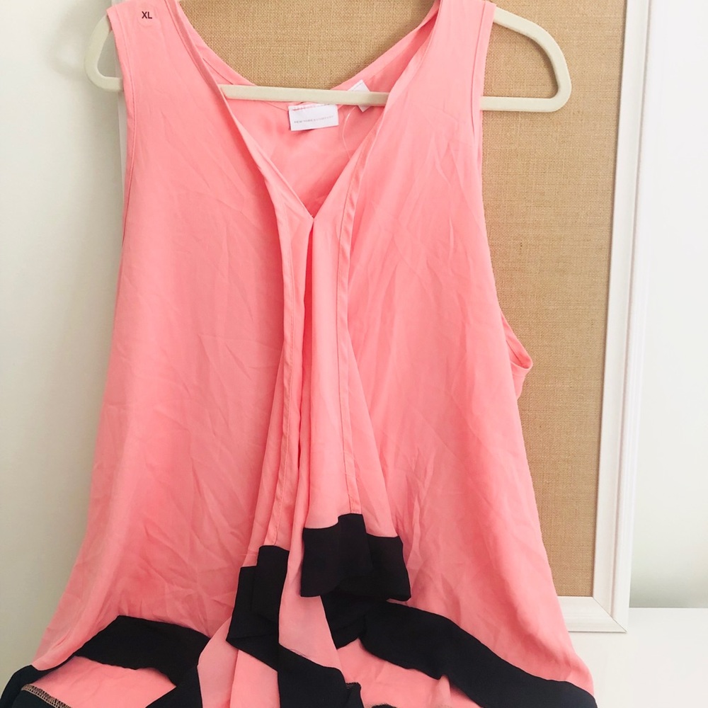 Pink & Black Color Block Tank